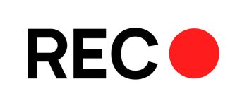 Recording sign icon. Red logo camera video recording symbol, rec icon.